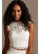 Button Back Lace Cap Sleeve Wedding Separates Top DB Studio DS150848