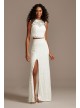 Button Back Lace Cap Sleeve Wedding Separates Top DB Studio DS150848