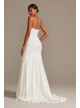 Button Front Strapless Stretch Crepe Wedding Dress  Collection WG3992