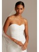 Button Front Strapless Stretch Crepe Wedding Dress  Collection WG3992