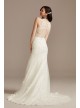 Buttoned Illusion Back Wedding Dress with Applique  CWG909