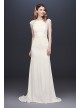 Cap Sleeve Crepe Petite Sheath Wedding Dress  Collection 7WG3939