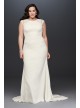 Cap Sleeve Crepe Plus Size Sheath Wedding Dress  Collection 9WG3939