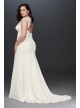 Cap Sleeve Crepe Plus Size Sheath Wedding Dress  Collection 9WG3939