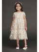 Cap Sleeve Embroidered Tea-Length Flower Girl Gown  CR1394