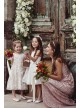 Cap Sleeve Embroidered Tea-Length Flower Girl Gown  CR1394