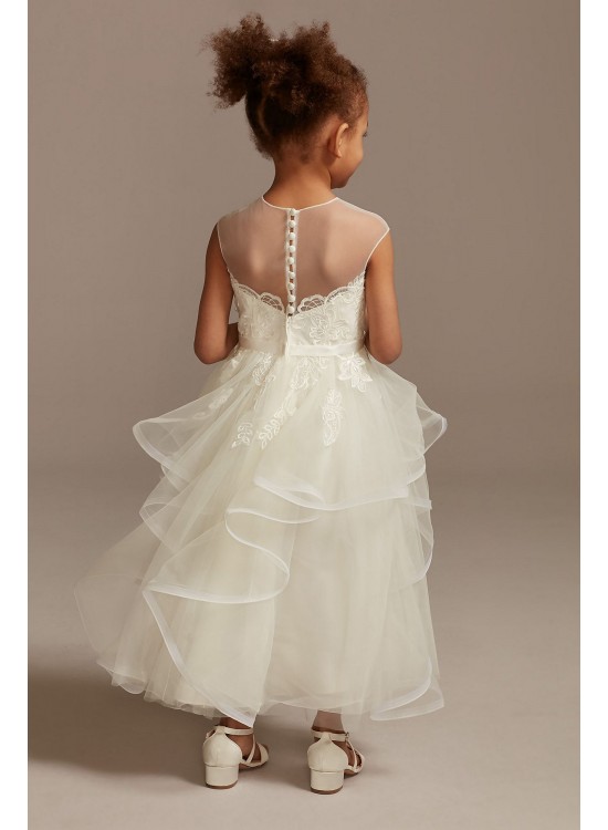 Cap Sleeve Flower Girl Dress with Horsehair Skirt  WG1416