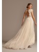 Cap Sleeve Lace Appliqued Petite Wedding Dress  7SWG862