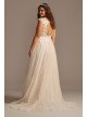 Cap Sleeve Lace Appliqued Plus Size Wedding Dress  9SWG862