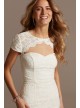 Cap Sleeve Lace Dress with Scalloped Keyhole DB Studio SDWG0810