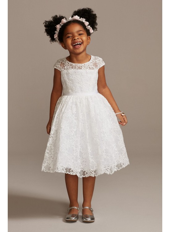 Cap Sleeve Lace Heart Cutout Flower Girl Dress  WG1408