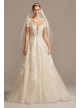 Cap Sleeve Lace Illusion Petite Wedding Dress  7CWG833