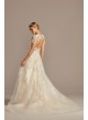 Cap Sleeve Lace Illusion Petite Wedding Dress  7CWG833