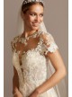 Cap Sleeve Lace Illusion Petite Wedding Dress  7CWG833