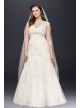 Cap Sleeve Lace Over Satin Plus Size Wedding Dress  Collection 9T3299