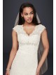 Cap Sleeve Lace Over Satin Wedding Dress  Collection T3299