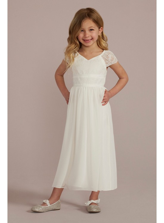 Cap Sleeve Lace and Chiffon Flower Girl Dress DB Studio WG1446