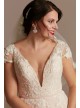 Cap Sleeve Pearl Tulle Wedding Dress with Low Back  CWG889