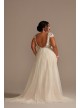 Cap Sleeve Pearly Low Back Plus Size Wedding Dress  8CWG889