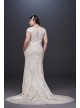 Cap Sleeve Plunging V-Neck Plus Size Wedding Dress  8CWG807