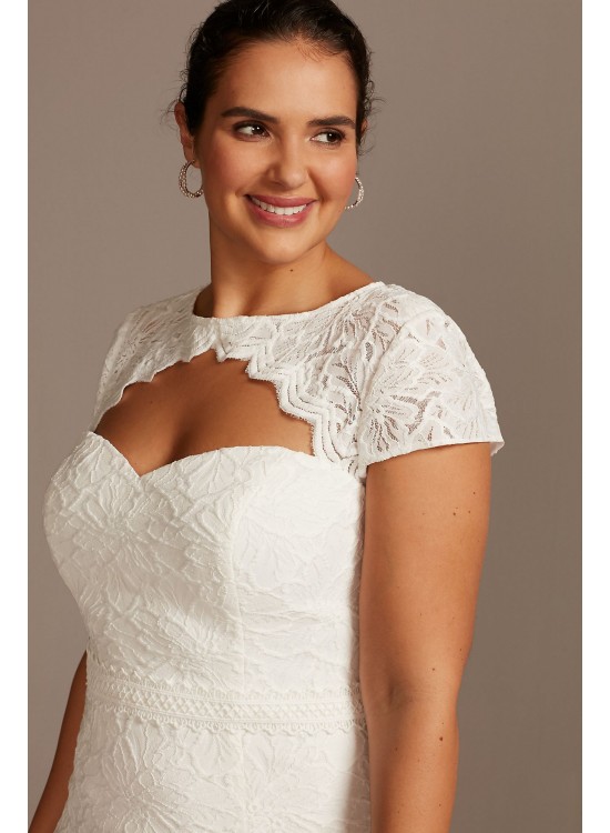 Cap Sleeve Plus Size Lace Dress with Keyhole DB Studio 9SDWG0810