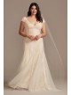 Cap Sleeve Point DEsprit Plus Size Wedding Dress Melissa Sweet 8MS251230