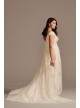 Cap Sleeve Point DEsprit Plus Size Wedding Dress Melissa Sweet 8MS251230