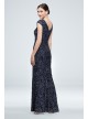 Cap Sleeve V-Back Embroidered Sequin Sheath Dress Alex Evenings 8117922