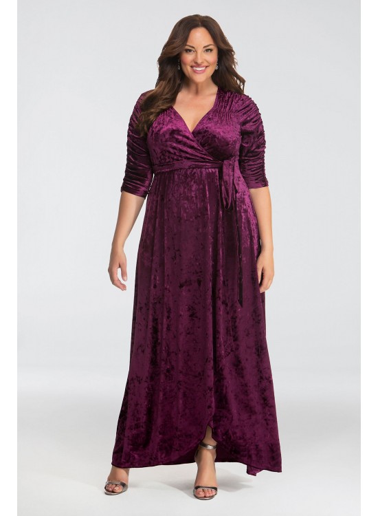 Cara Velvet Plus Size Wrap Dress Kiyonna 13183002