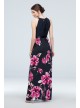 Cascading Floral Chiffon Sheath with Round Neck SL Fashions SL171107