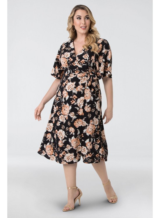 Cecile Chiffon Plus Size Wrap Dress Kiyonna 13172807