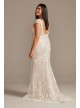 Chantilly Lace Cap Sleeve Plus Size Wedding Dress  8CWG847