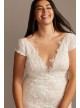 Chantilly Lace Cap Sleeve Plus Size Wedding Dress  8CWG847