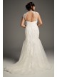 Chantilly Lace Plus Size Trumpet Wedding Dress  8VW351427