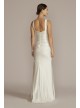 Charmeuse Crossover Halter Ruched Wedding Gown DB Studio 4830XDB