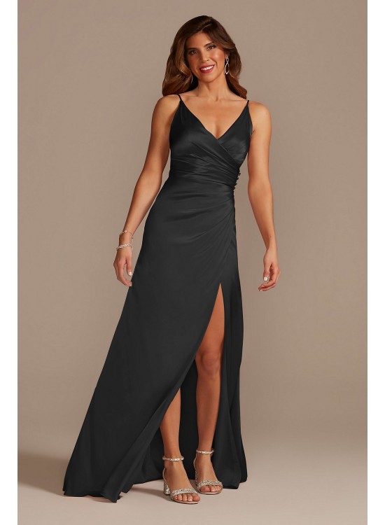 Charmeuse Draped Strappy Bridesmaid Dress  GS290017