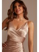 Charmeuse Draped Strappy Bridesmaid Dress  GS290017