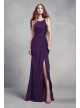 Charmeuse and Chiffon Bridesmaid Dress with Ruffle  VW360340