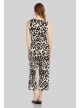 Cheetah Print V-Neck Tie-Front Sleeveless Jumpsuit Karen Kane 1L15262