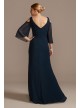 Chiffon A-Line Gown with Cold Shoulder Beading  WBM2128