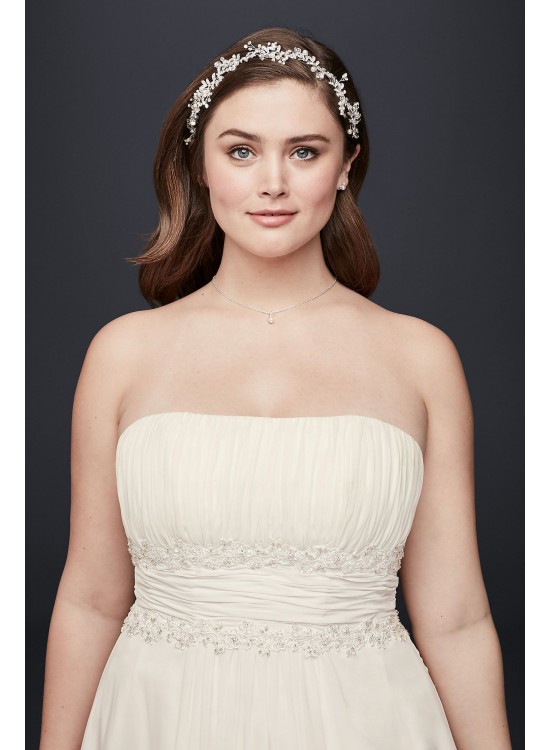 Chiffon A-line Plus Size Wedding Dress with Beads  Collection 9NTV9743