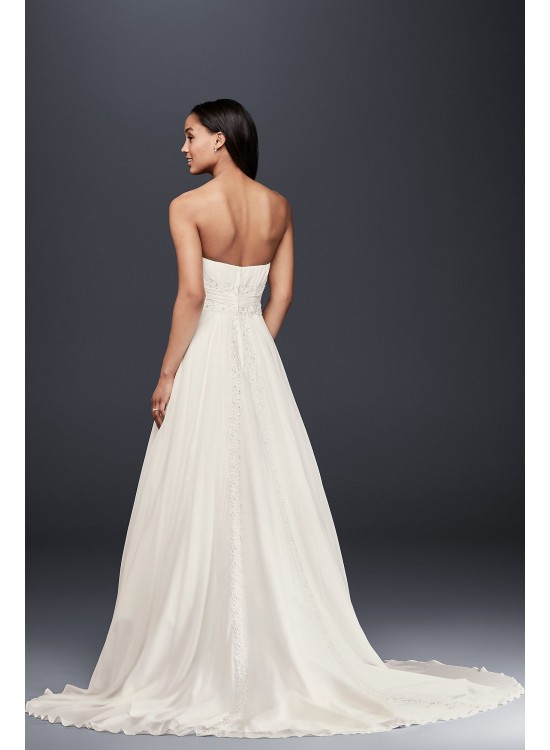 Chiffon Beaded Empire Waist Petite Wedding Dress  Collection 7V9743