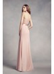 Chiffon Bridesmaid Gown with Lace Back and Inset  VW360352