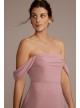 Chiffon Cowl Off-the Shoulder Bridesmaid Dress David&#039;s Bridal F20538