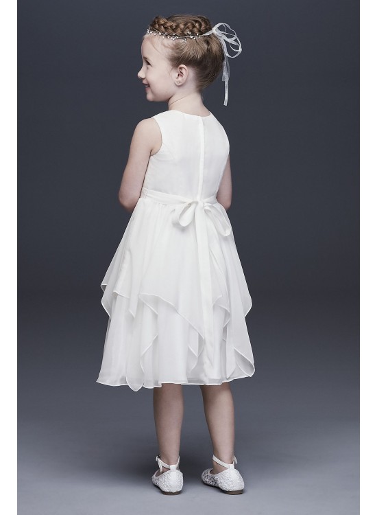 Chiffon Flower Girl Dress with Large Bow Sash  OP253