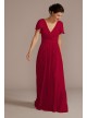 Chiffon Flutter Sleeve Ruffle Bridesmaid Dress David&#039;s Bridal F20487