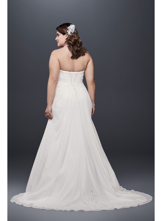 Chiffon Halter A-Line Plus Size Wedding Dress  Collection 9WG3918