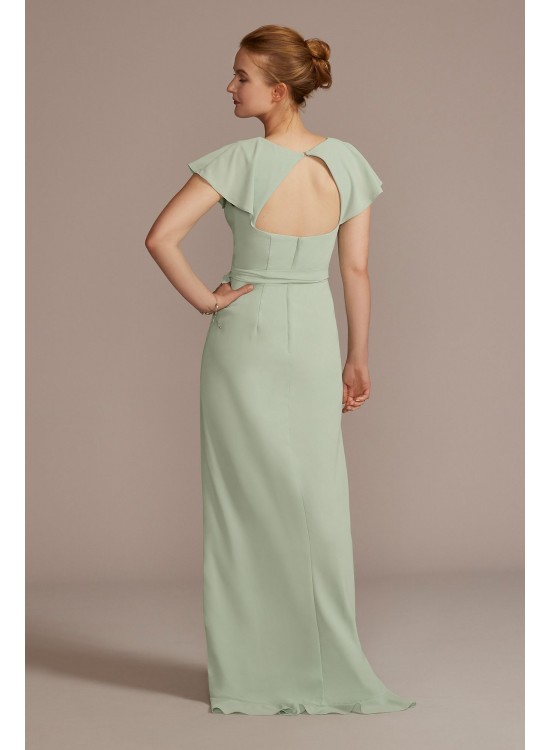 Chiffon High-Low Ruffle Bridesmaid Dress David&#039;s Bridal F20511