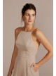 Chiffon High-Neck A-Line Bridesmaid Dress David&#039;s Bridal F20456