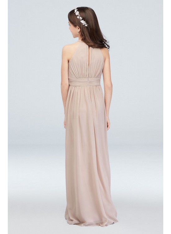 Chiffon High-Neck Pleated Junior Bridesmaid Dress  JB9890